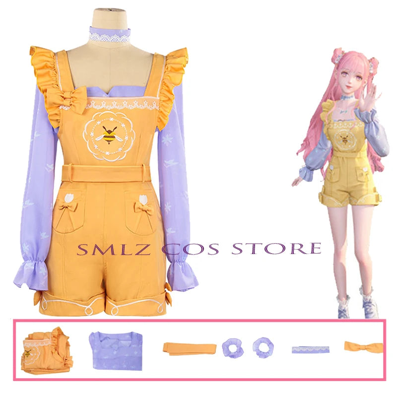 Infinity Nikki Yellow Rompers Uniform Cosplay