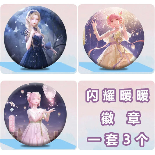 Shining Nikki 3 Badges Set Sparkling Heart